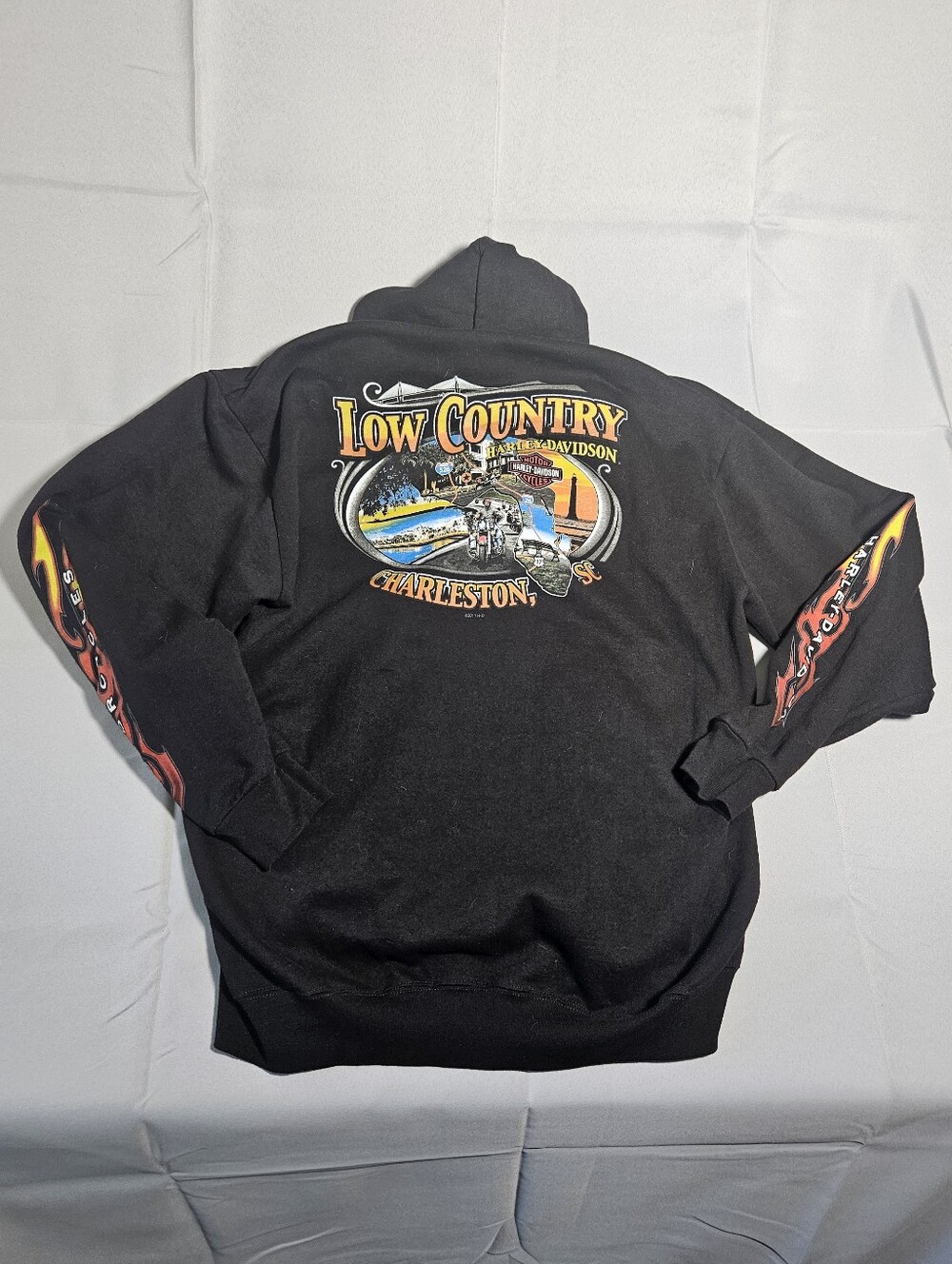 Harley Davidson Streetwear Grunge Skater Black Charleston SC Motorcycles Sz L